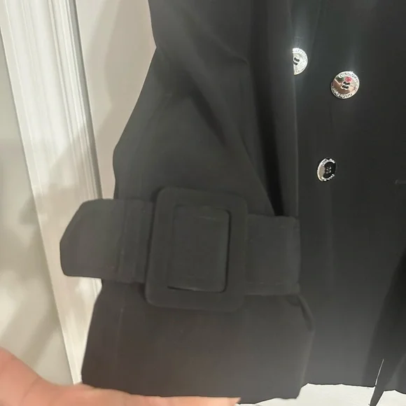 Calvin Klein Black Double-Breasted Trench Coat - Picture 3 of 5